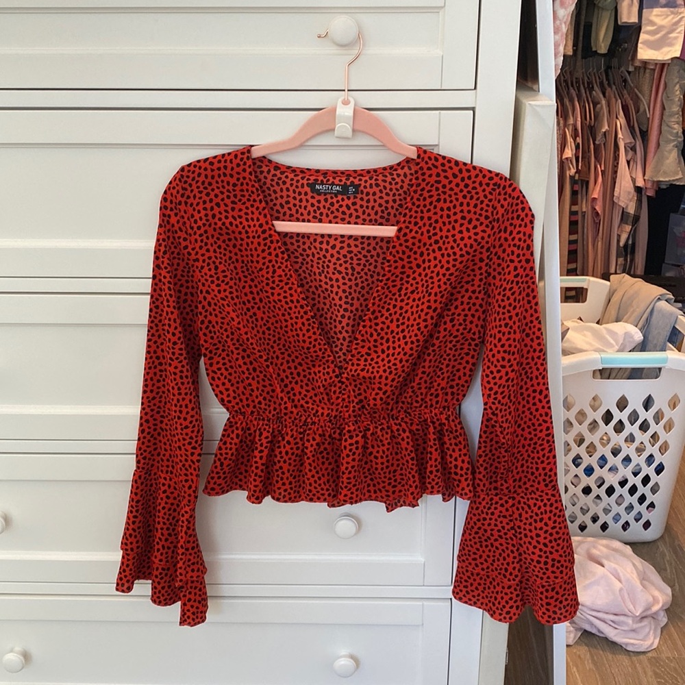 Nasty Gal Peplum Low Cut Top